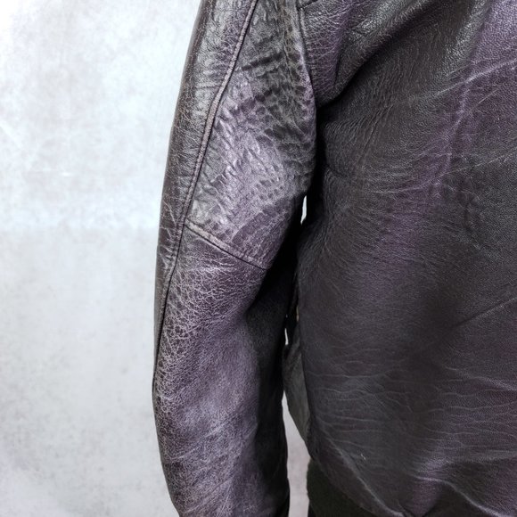Vtg Schott Bros Leather Sherpa Jacket 85 19-MS - Picture 10 of 12